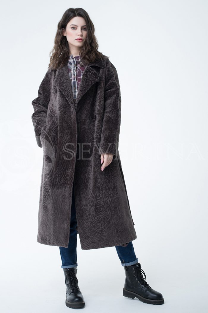 lev301070 700x1050 - Пальто комбинированное с мехом овчины и песца П-041