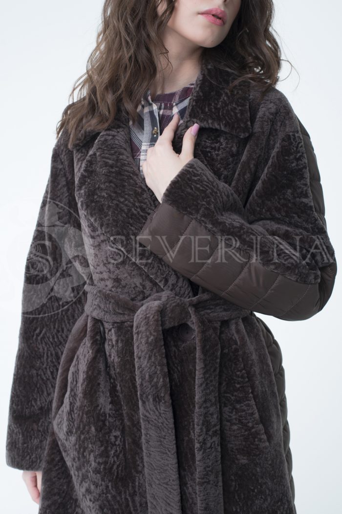 lev301620 700x1050 - Пальто комбинированное с мехом овчины и песца П-041