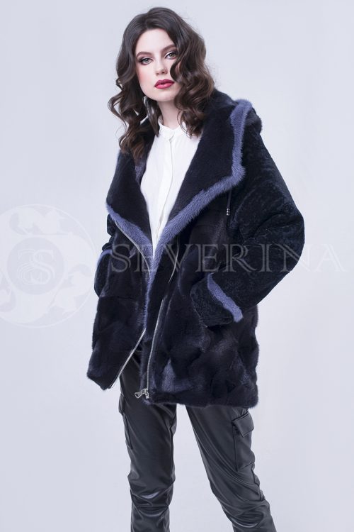 doletskiy 2378 1 500x750 - Шуба-куртка из меха норки и овчины цвета тёмная лаванда Н-134