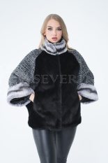 lev300263 1 1 155x233 - Куртка из меха норки с отделкой мехом орилага и рукавами из твида Chanel Н-137-1