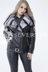 lev302030 155x233 - Куртка из натуральной кожи "косуха" с отделкой из меха орилага К-021