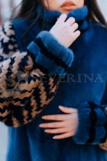 sinjaja s jetno rukavami korejanka v gorode 5 155x233 - Шуба из меха норки темно-синего цвета с инкрустацией Н-122