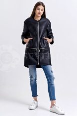 chernaja2 2 155x233 - куртка-дубленка удлиненная с имитацией трансформера
