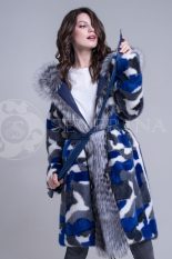 sinjaja4 155x233 - Куртка-парка двусторонняя из цветного меха норки ПР-003