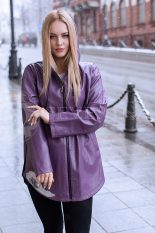 kurtka jekokozha fioletovaja cvetok 1 155x233 - Куртка из итальянской экокожи фиолетового цвета Э-001