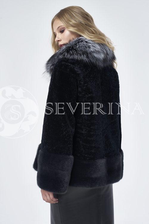doletskiy 0955 500x750 - Куртка "косуха" из меха овчины, норки и чернобурки чёрного цвета Н-177