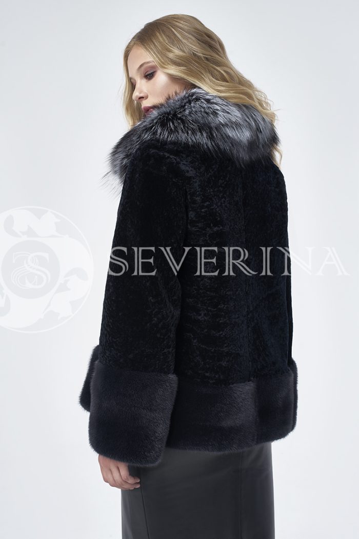 doletskiy 0955 700x1050 - Куртка "косуха" из меха овчины, норки и чернобурки чёрного цвета Н-177
