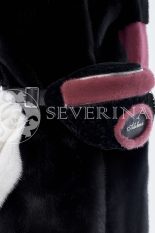 doletskiy 0972 155x233 - Шуба из комбинированного цветного меха норки с поясной меховой сумкой Н-218