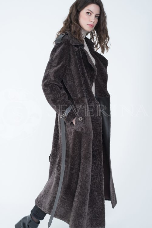 lev301713 1 500x750 - пальто-тренч из меха овчины с кожаной отделкой