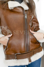 dublenka ryzhe korichnevaja3 155x233 - куртка-дубленка из натуральной кожи "авиатор" с отделкой мехом овчины