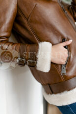dublenka ryzhe korichnevaja6 155x233 - куртка-дубленка из натуральной кожи "авиатор" с отделкой мехом овчины
