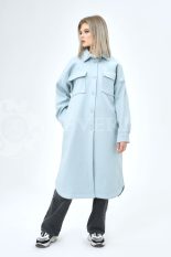 palto rubashka golubaja 155x233 - Пальто-рубашка из мягкой ткани голубого цвета  ЯВ-065