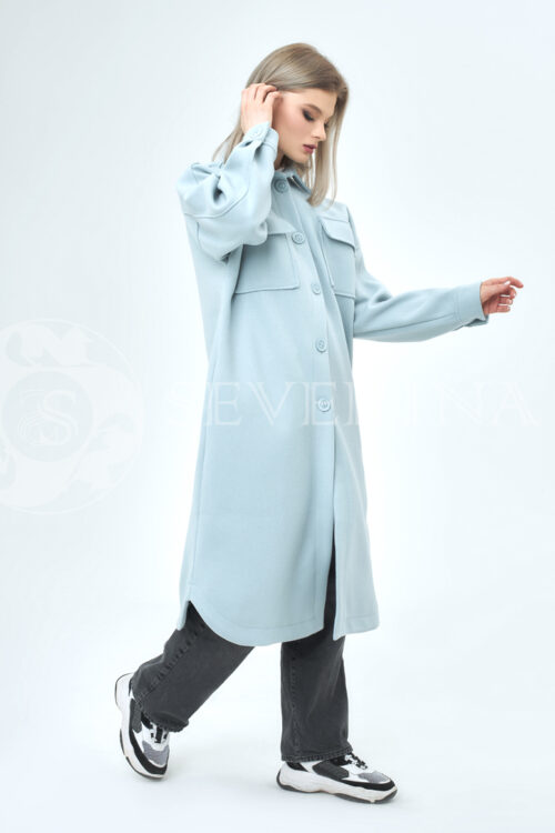 palto rubashka golubaja 2 500x750 - Пальто-рубашка из мягкой ткани голубого цвета  ЯВ-065