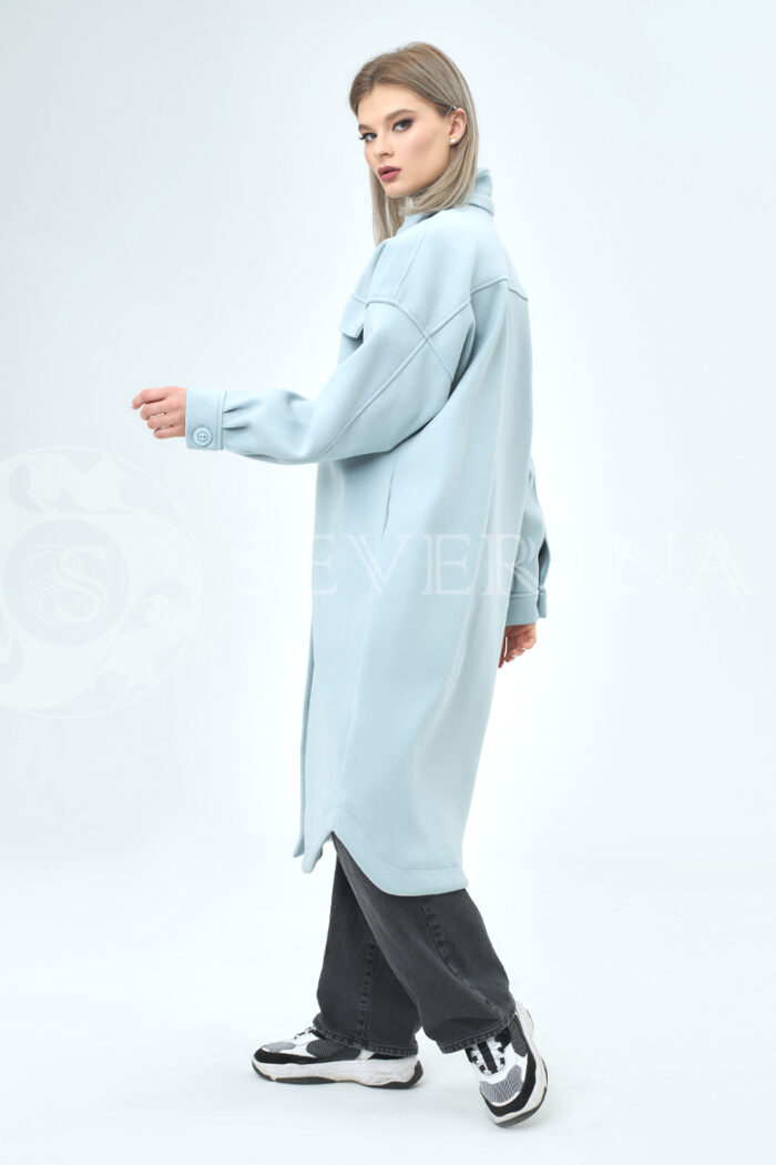 palto rubashka golubaja 3 700x1050 - Пальто-рубашка из мягкой ткани голубого цвета  ЯВ-065