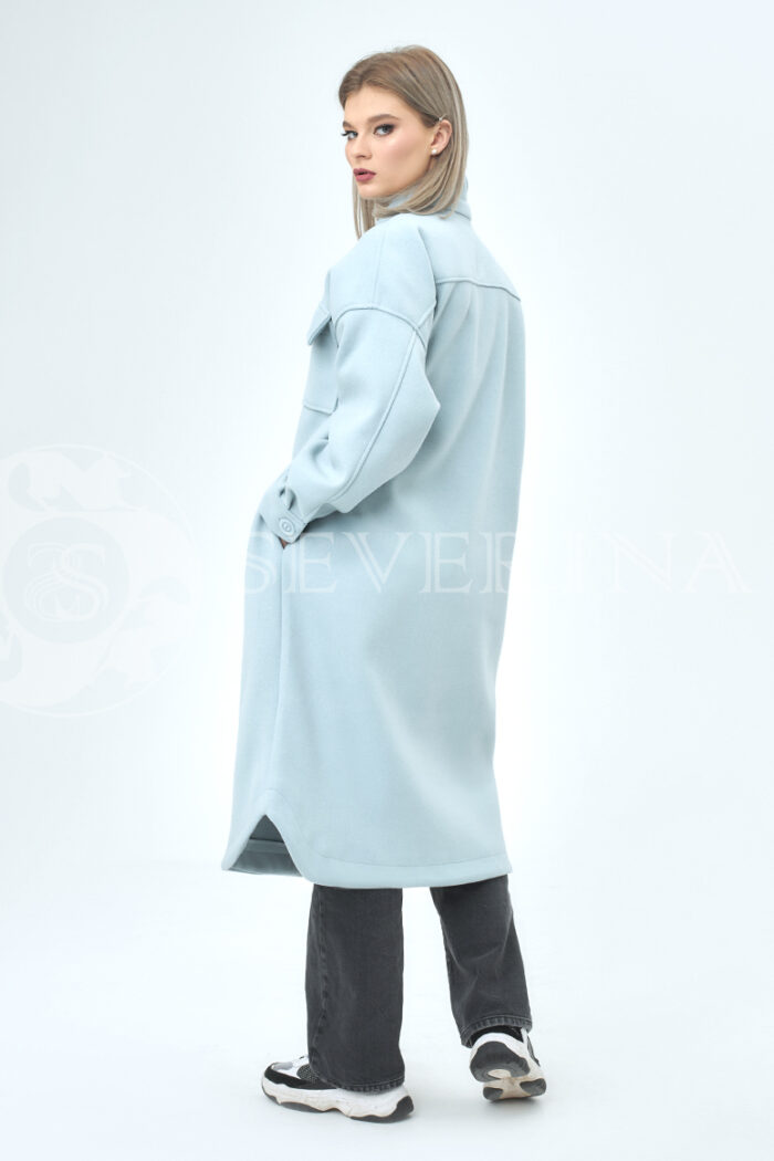 palto rubashka golubaja 4 700x1050 - Пальто-рубашка из мягкой ткани голубого цвета  ЯВ-065