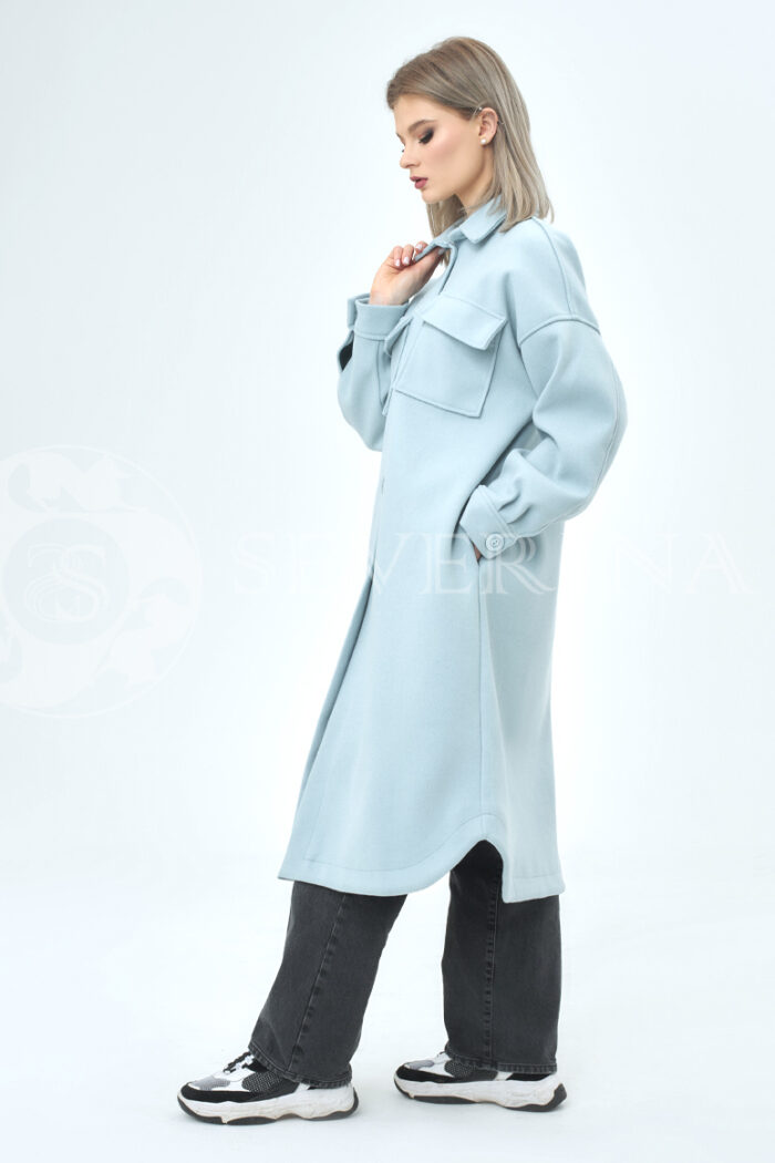 palto rubashka golubaja 5 700x1050 - Пальто-рубашка из мягкой ткани голубого цвета  ЯВ-065