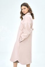 palto rubashka pudra 2 155x233 - Пальто-рубашка из мягкой ткани пудрового цвета ЯВ-060