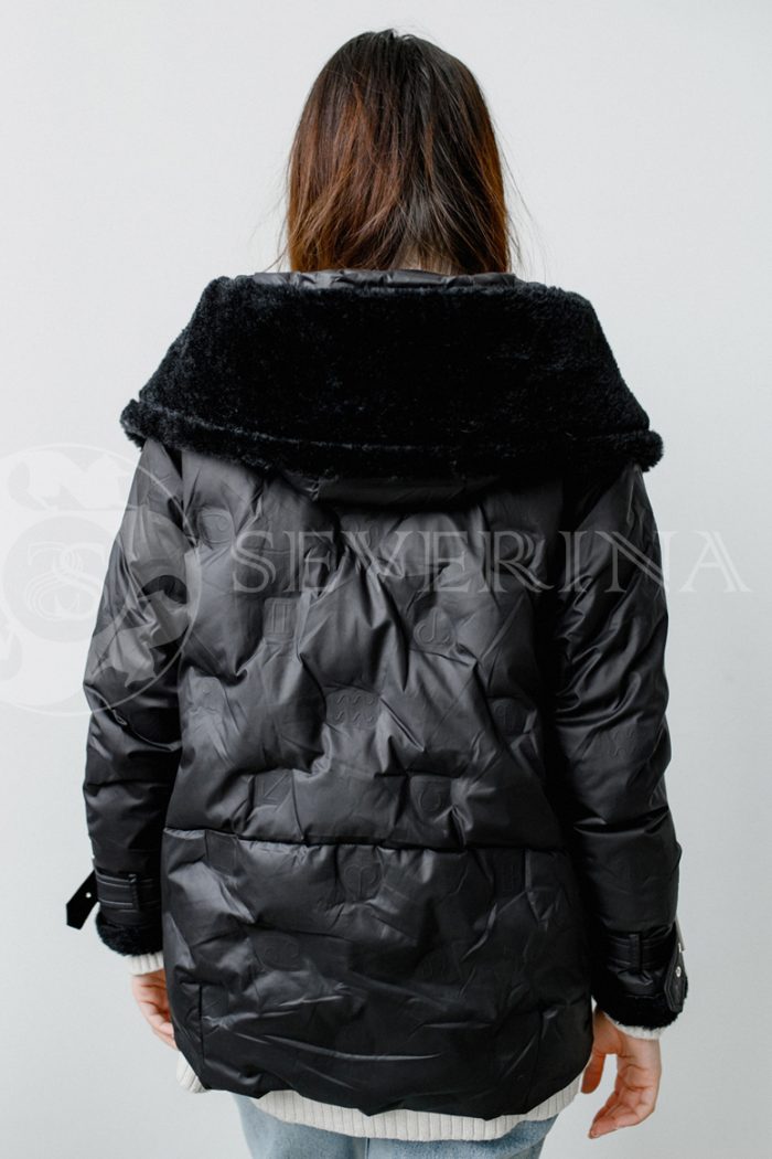 kurtka chernaja 2 700x1050 - куртка утепленная с отделкой кожей и экомехом
