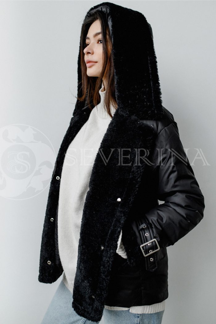 kurtka chernaja 3 700x1050 - куртка утепленная с отделкой кожей и экомехом