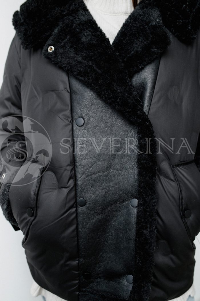 kurtka chernaja 4 700x1050 - куртка утепленная с отделкой кожей и экомехом