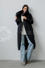palto chernoe 2 155x233 - Пальто утепленное с капюшоном М-1902