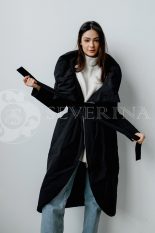 palto chernoe 5 155x233 - Пальто утепленное с капюшоном М-1902