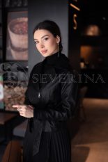 kosuha chjornaja 2 155x233 - Куртка "косуха" из экокожи чёрного цвета TH-0244