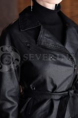 kosuha chjornaja 5 155x233 - Куртка "косуха" из экокожи чёрного цвета TH-0244