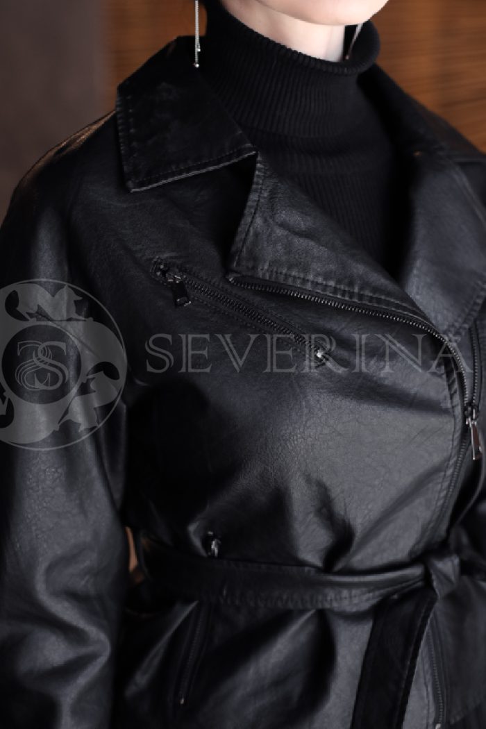 kosuha chjornaja 5 700x1050 - Куртка "косуха" из экокожи чёрного цвета TH-0244