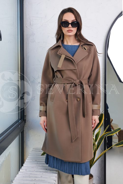palto kapuchino 1 500x750 - Пальто-тренч классический цвета капучино TH-0309