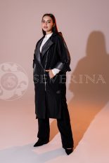 palto oversajz kombinirovannoe 1 155x233 - Пальто-плащ комбинированный черного цвета оверсайз МС-126