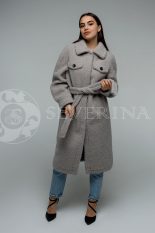 palto rubashka seroe jekomeh 3 155x233 - Пальто-рубашка из экомеха серого цвета SM2145