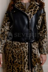 palto leopard jekomeh 3 155x233 - Пальто с леопардовым принтом комбинированное с экокожей СМ-546