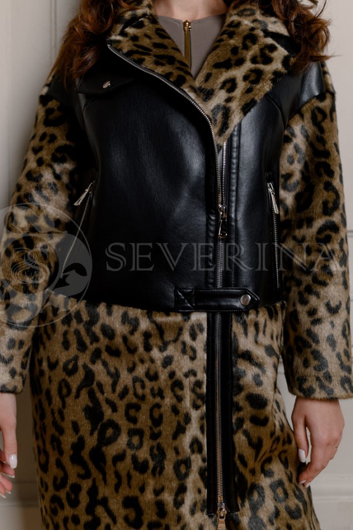 palto leopard jekomeh 3 700x1050 - Пальто с леопардовым принтом комбинированное с экокожей СМ-546