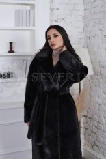 palto vorsovaja tkan pod norku chernoe 2 155x233 - Пальто черного цвета из ворсовой ткани под норку 1-0251
