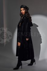 palto chernoe vorsovaja tkan 1 155x233 - Пальто-тренч черного цвета из ворсовой ткани