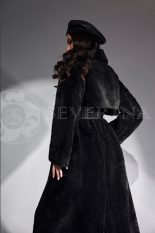 palto chernoe vorsovaja tkan 2 155x233 - Пальто-тренч черного цвета из ворсовой ткани