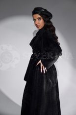 palto chernoe vorsovaja tkan 3 155x233 - Пальто-тренч черного цвета из ворсовой ткани