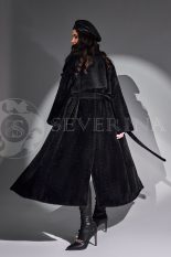 palto chernoe vorsovaja tkan 5 155x233 - Пальто-тренч черного цвета из ворсовой ткани