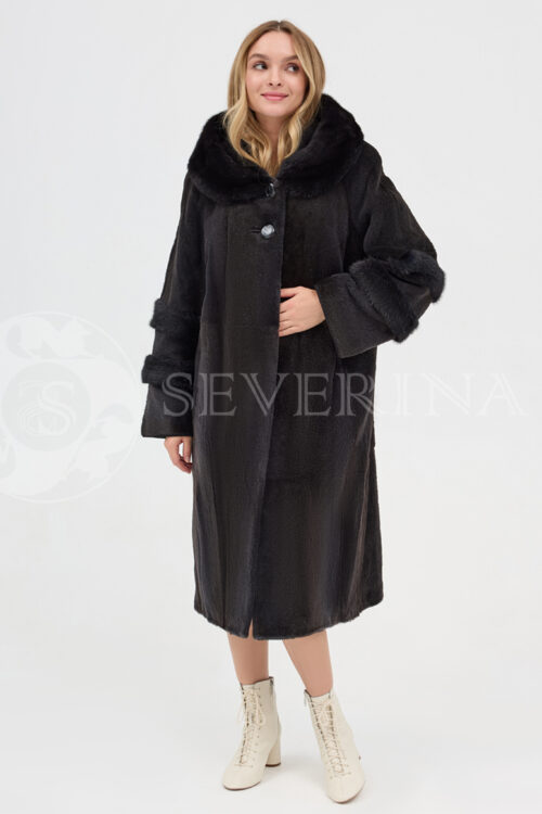 290 vd shokolad 5 500x750 - Пальто кашемировое с отделкой из меха норки темно-бежевого цвета