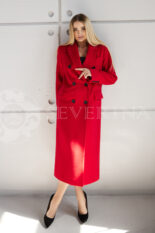 palto dvubortnoe krasnoe 7 155x233 - Пальто классическое двубортное красного цвета