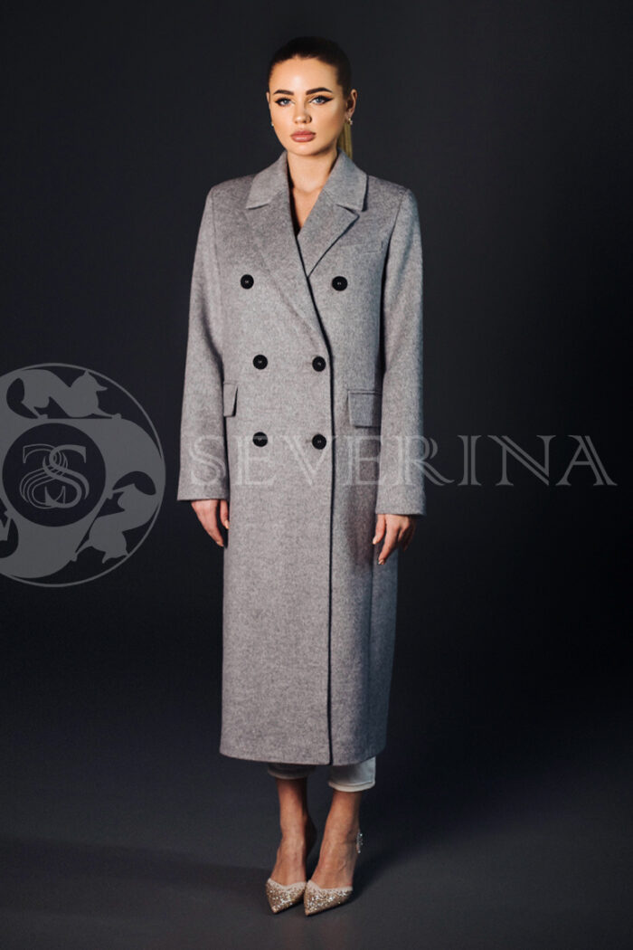 palto dvubortnoe seroe 2 1 700x1050 - Пальто классическое двубортное серого цвета