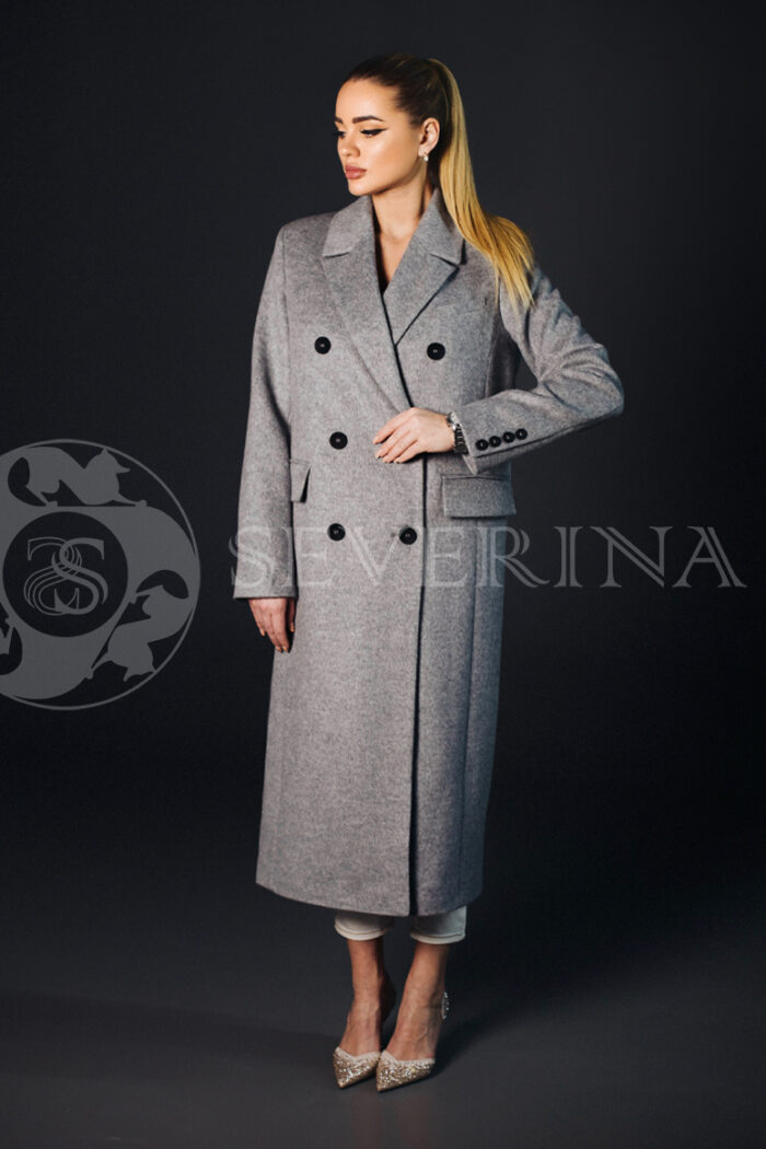 palto dvubortnoe seroe 3 700x1050 - Пальто классическое двубортное серого цвета