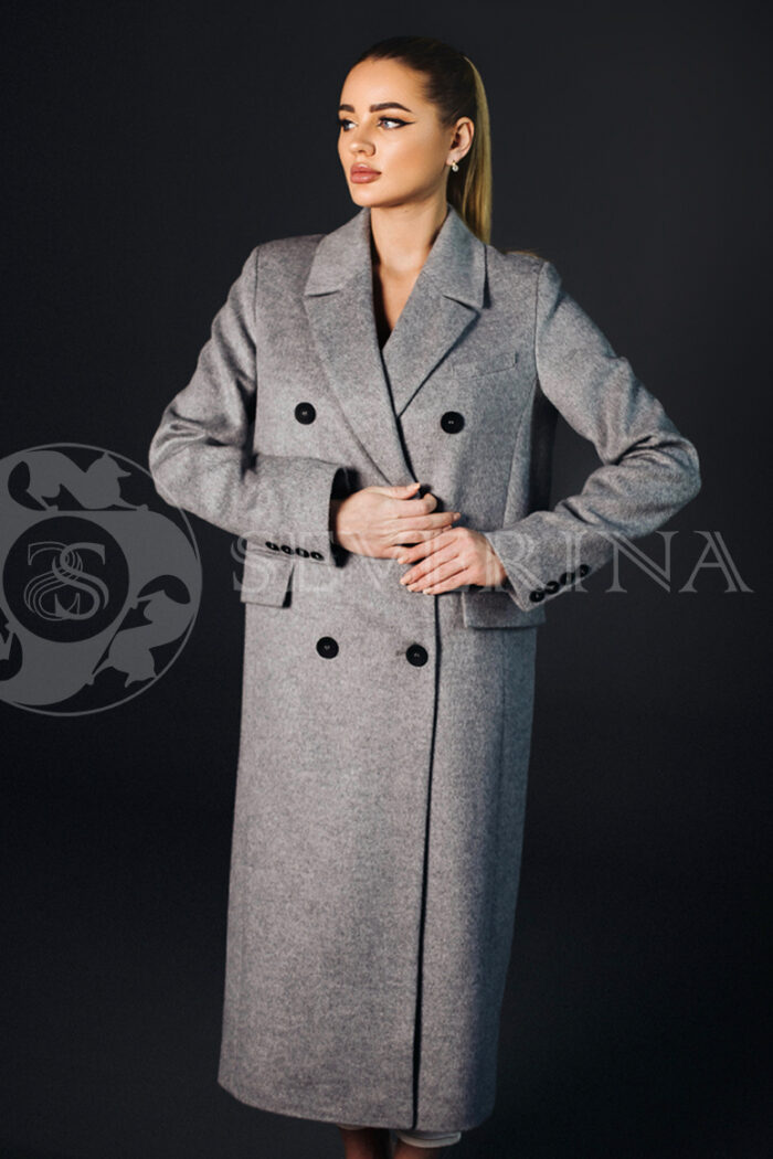 palto dvubortnoe seroe 5 700x1050 - Пальто классическое двубортное серого цвета